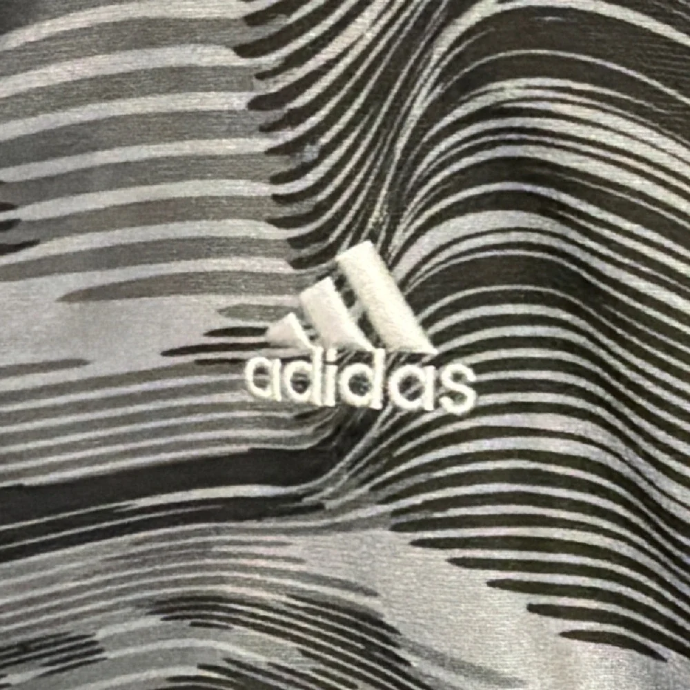 Adidas Kids Grey Black Wave Print Full‎ Zip Track Jacket Size 5